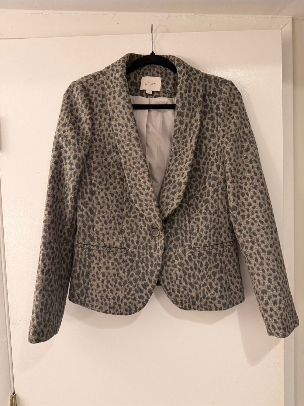 LOFT Tab Leopard-Print Blazer Jacket